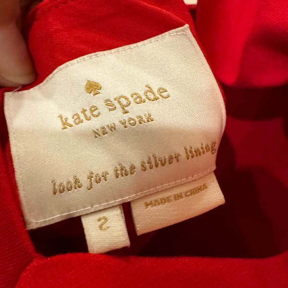 Women’s size 2 Kate Spade red fit and flare dress with cut out back bow - Picture 4 of 13